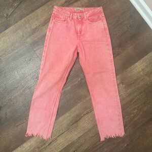 Size 6 Zara pink distressed denim jeans